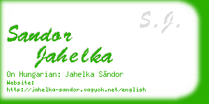 sandor jahelka business card